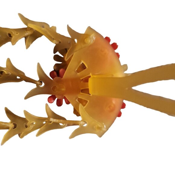 2 Rare Antique Japanese Konsashi Floral Hair Clip With Dangling Leaf Design & Ma - Picture 4 of 12